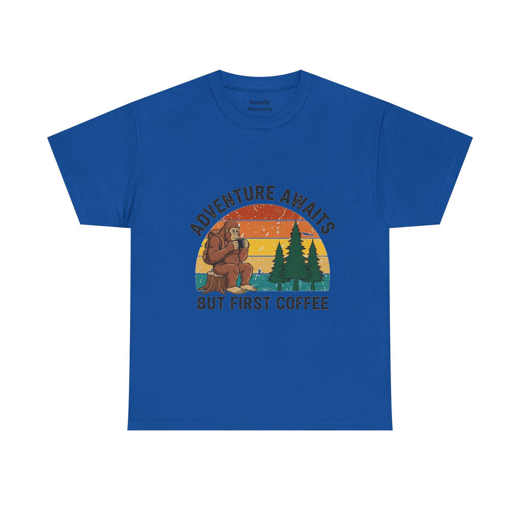 Bigfoot Coffee Tee | Sasquatch Drinking Coffee Shirt