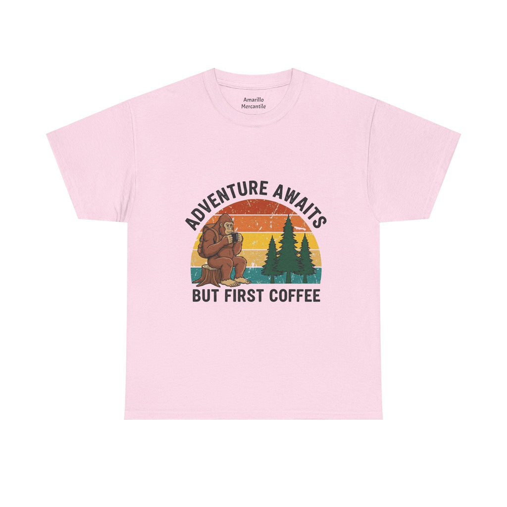 Bigfoot Coffee Tee | Sasquatch Drinking Coffee Shirt