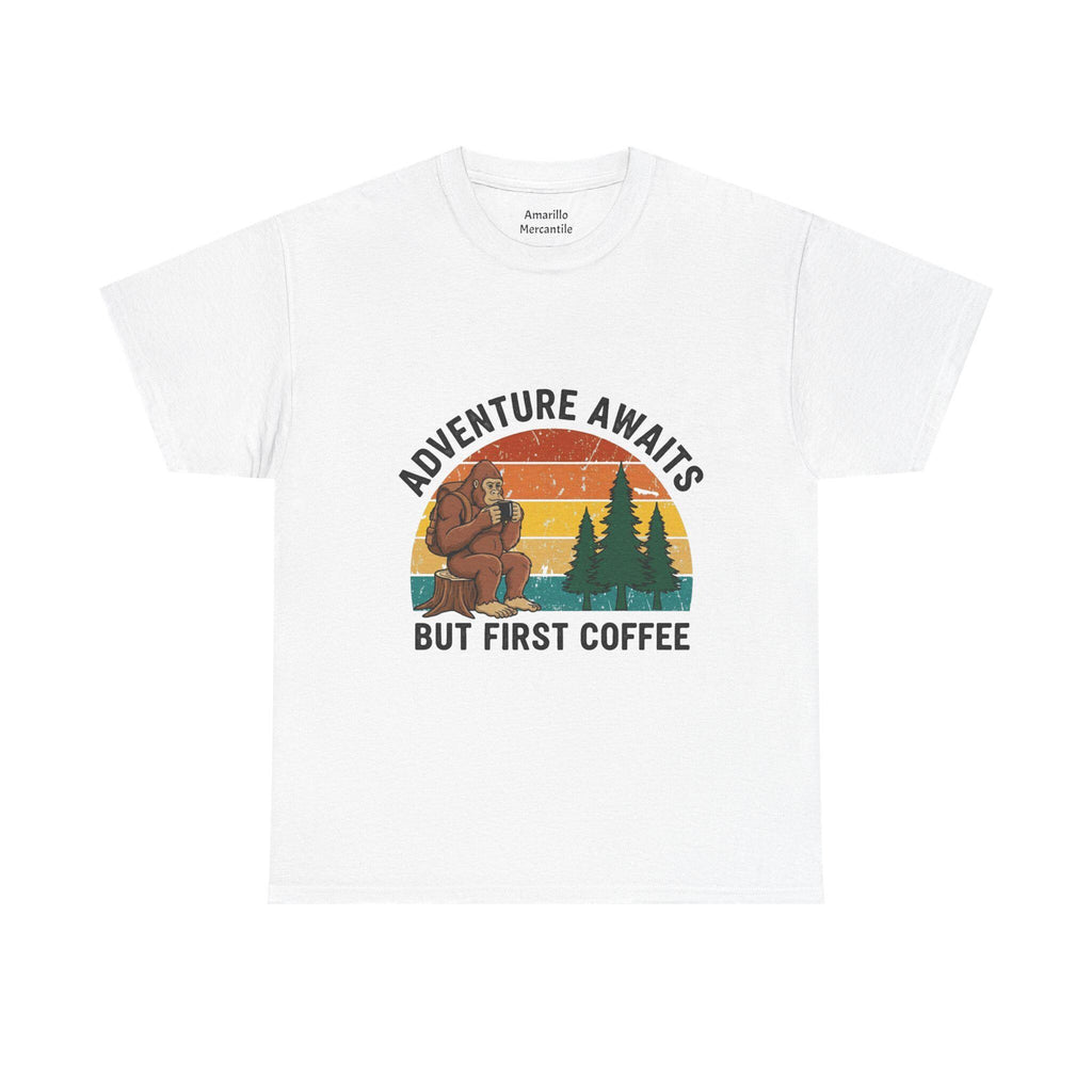 Bigfoot Coffee Tee | Sasquatch Drinking Coffee Shirt