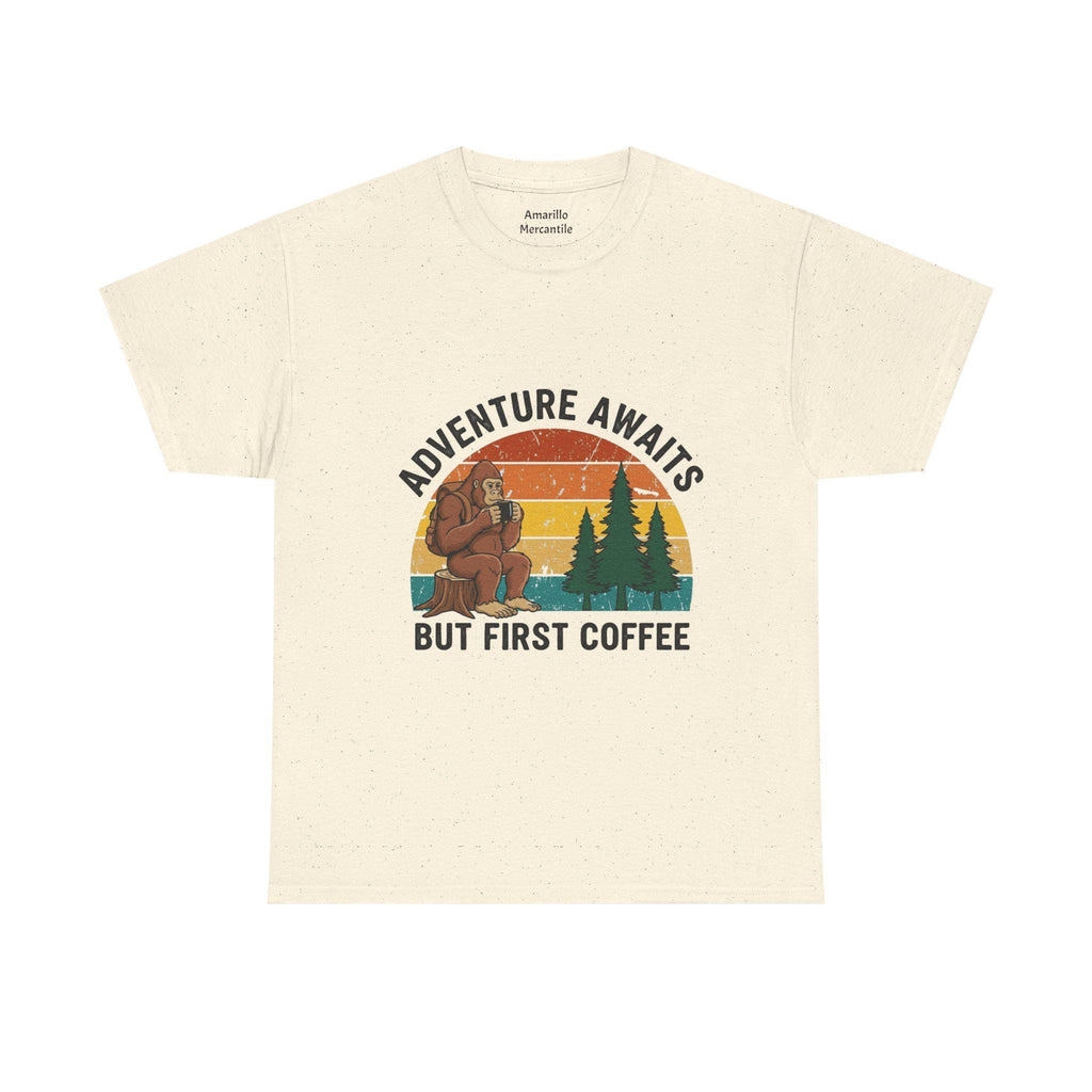Bigfoot Coffee Tee | Sasquatch Drinking Coffee Shirt