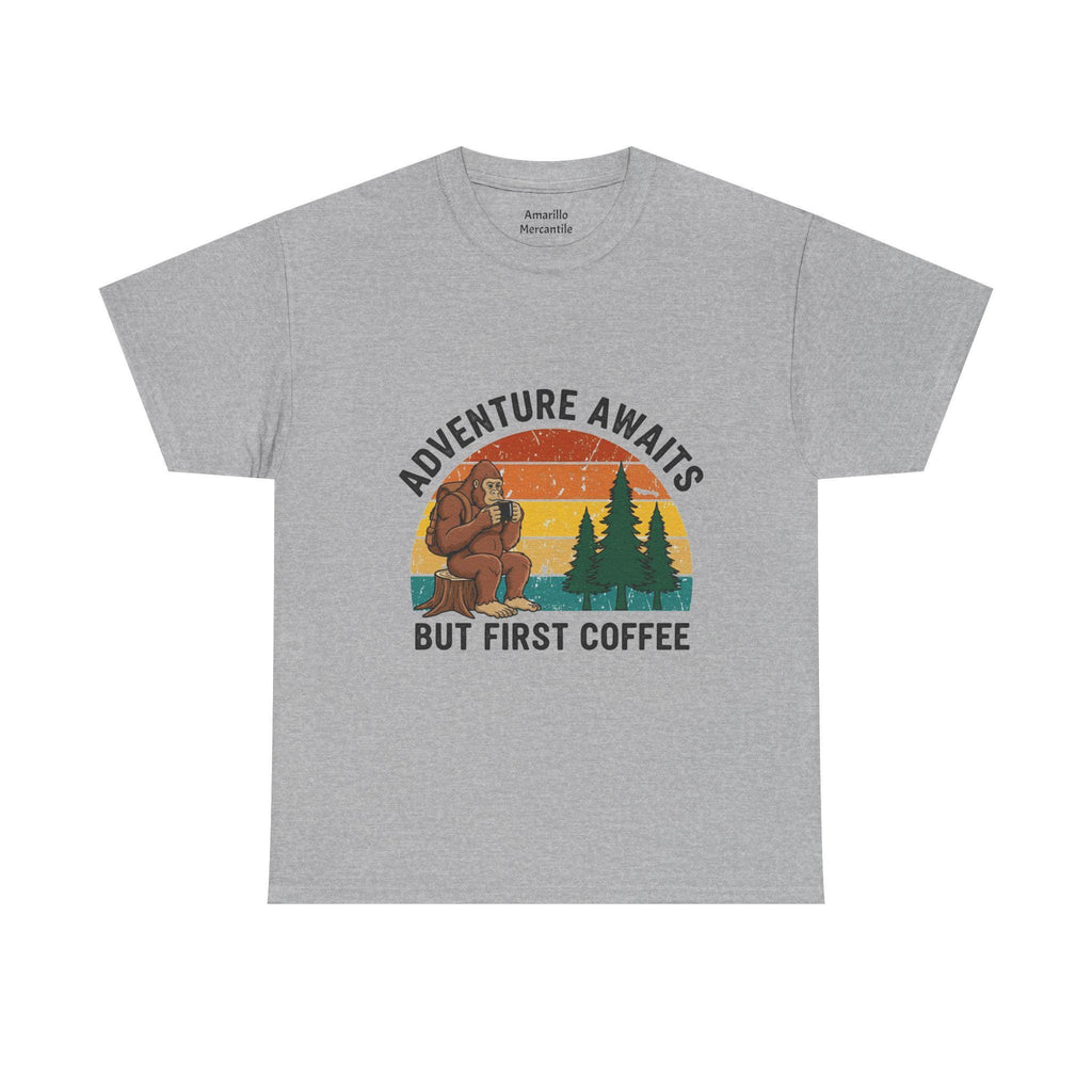 Bigfoot Coffee Tee | Sasquatch Drinking Coffee Shirt