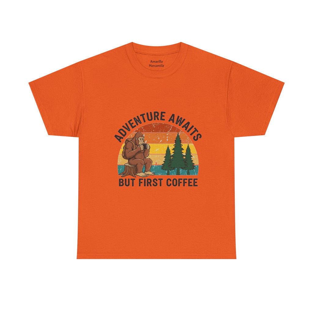 Bigfoot Coffee Tee | Sasquatch Drinking Coffee Shirt