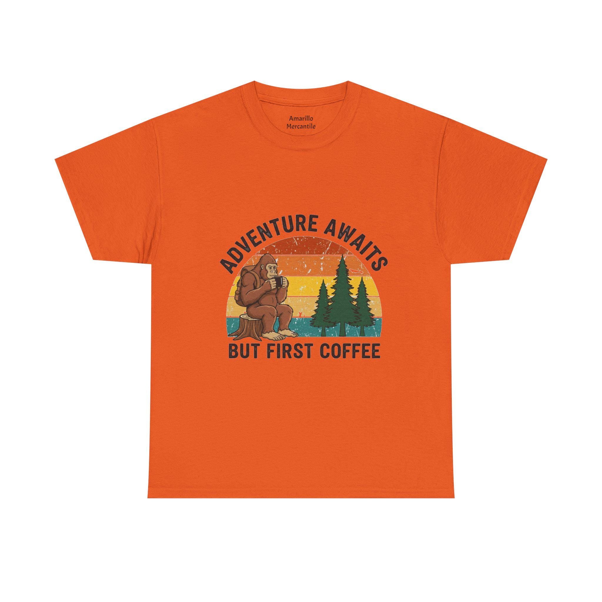 Bigfoot Coffee Tee | Sasquatch Drinking Coffee Shirt